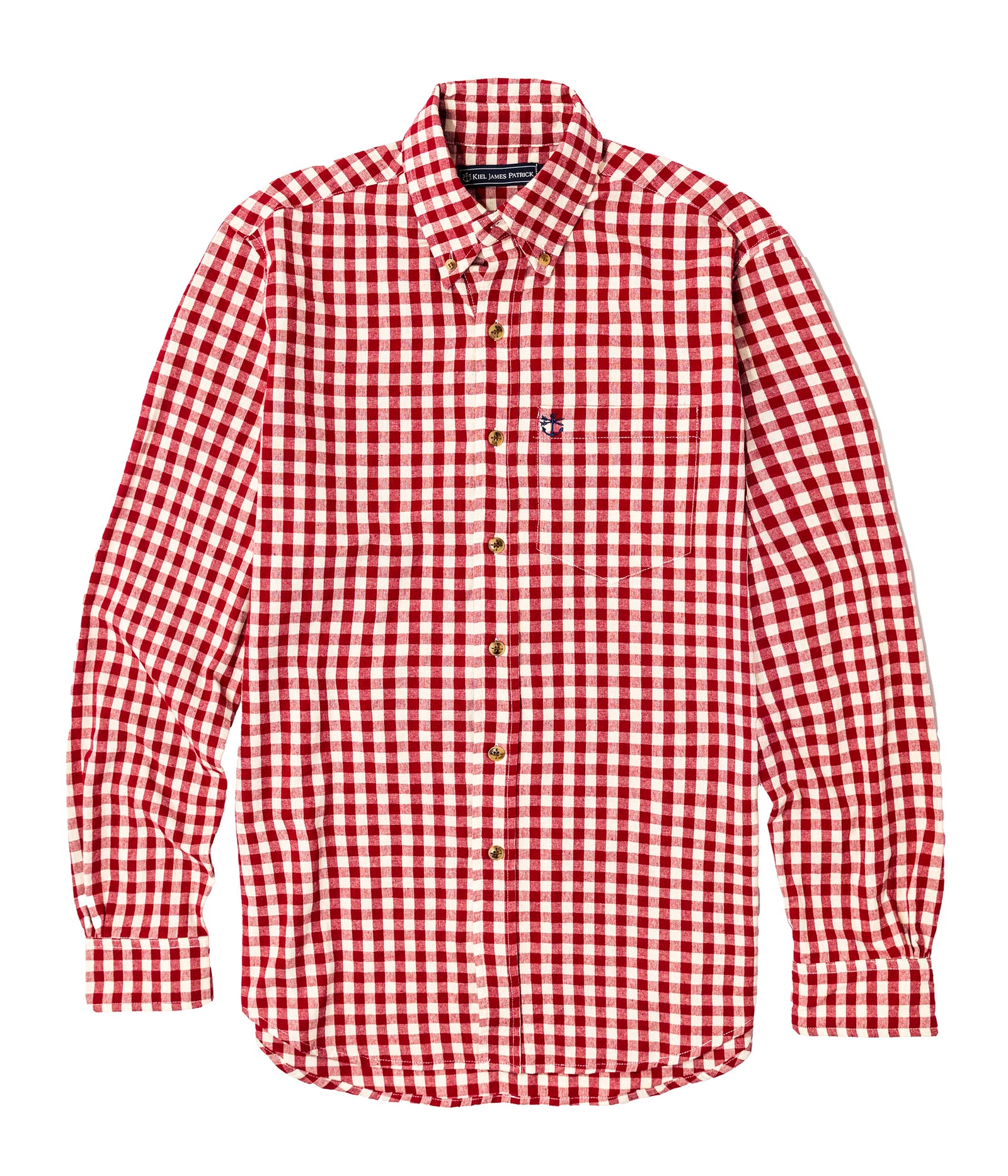 red dress shirt for men KJP Men's Regatta Gingham Long Sleeve in XL SID-LD9259 Elegant Cap Sleeve Lace interior button placket and Size:40 US (50 EU)