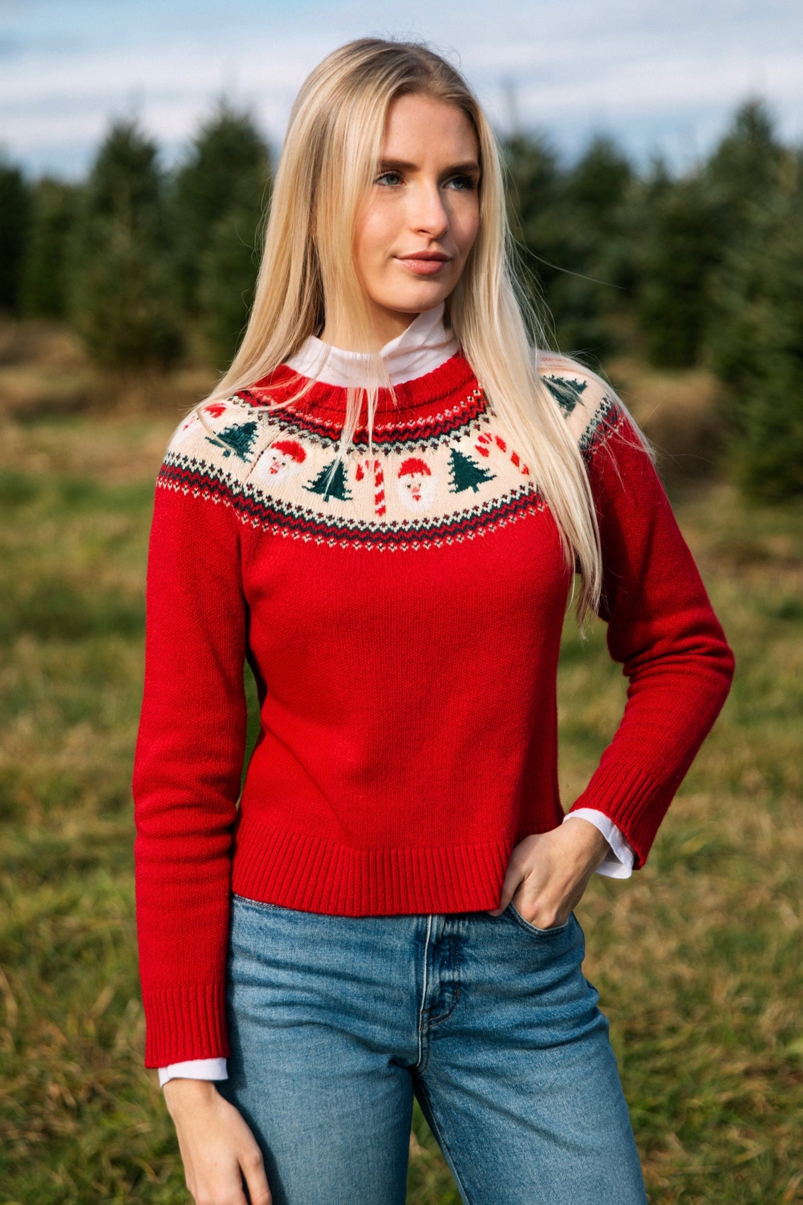 holiday ニット Snowflake Zip-Neck Aran Sweater, Zip Neck Aran Sweater – Weavers