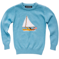 Ruff Day at Sea Kids Sweater- Light Blue