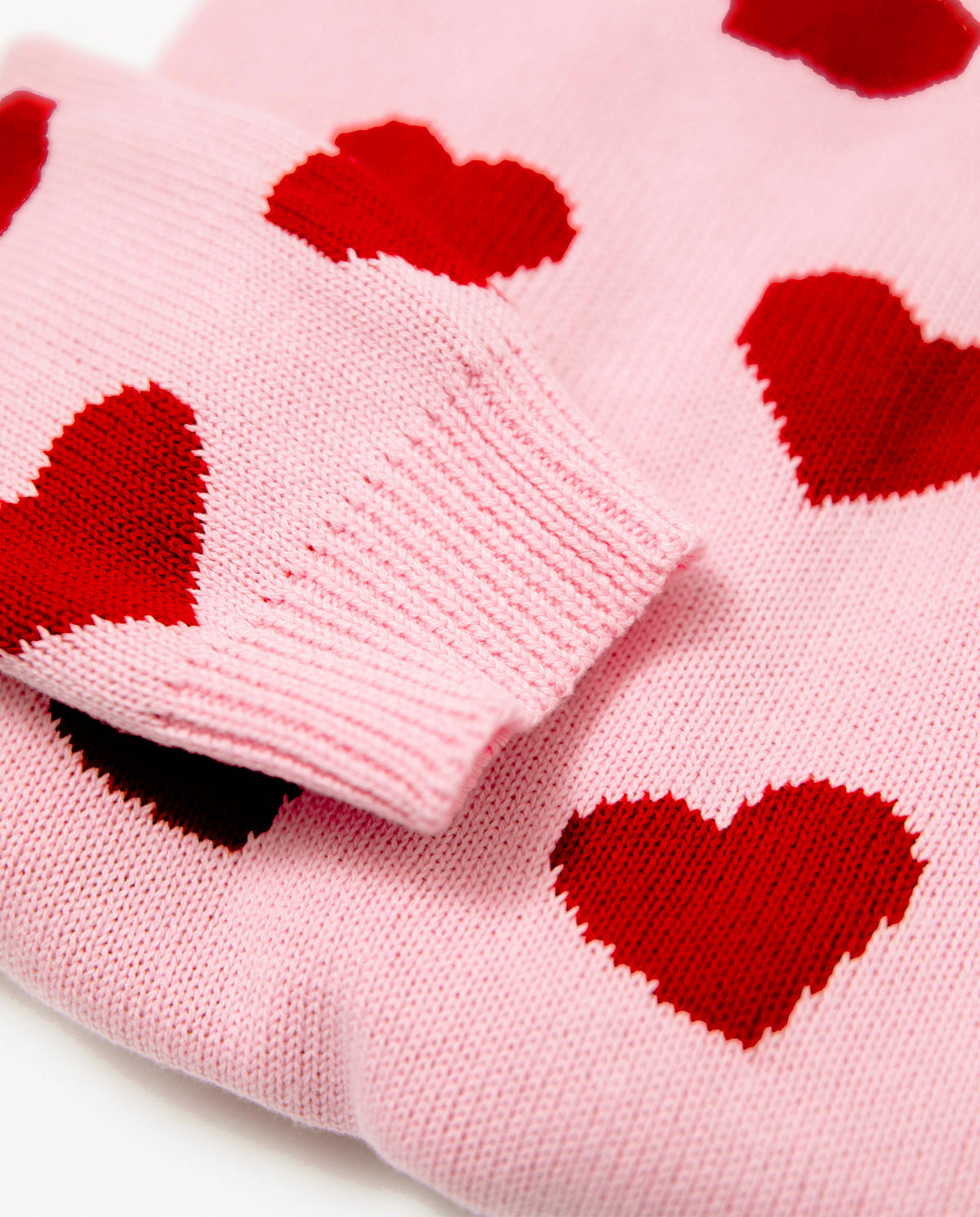 Heart Scalloped Sweater in Pink