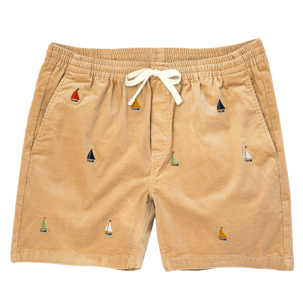 Sailboat Corduroy Drawstring Shorts