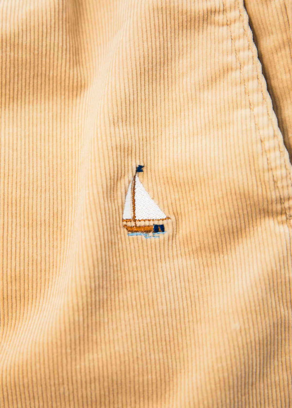 Sailboat Corduroy Drawstring Shorts