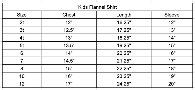 Size chart