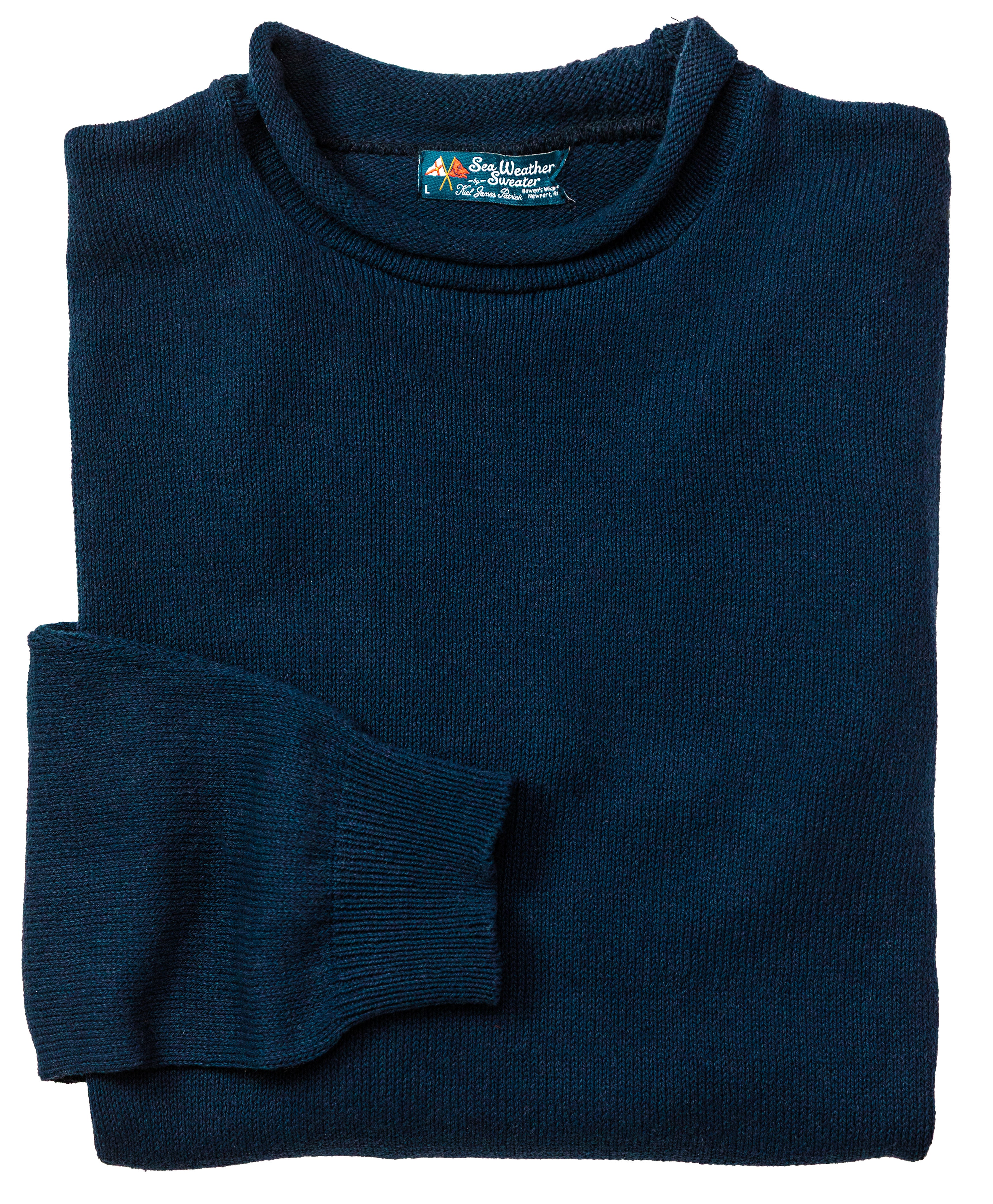 Sea Weather Rollneck Sweater in Marine - Men's