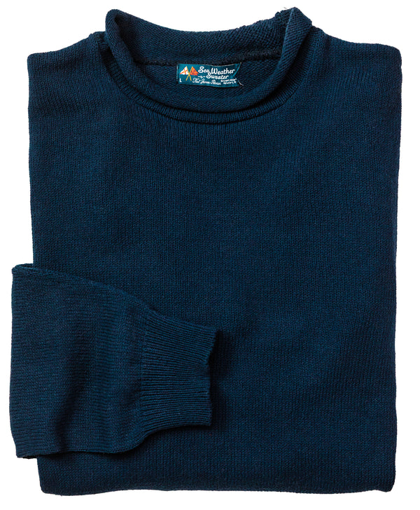KJP Men's Sea Weather Cotton Rollneck Sweater in Marine Blue