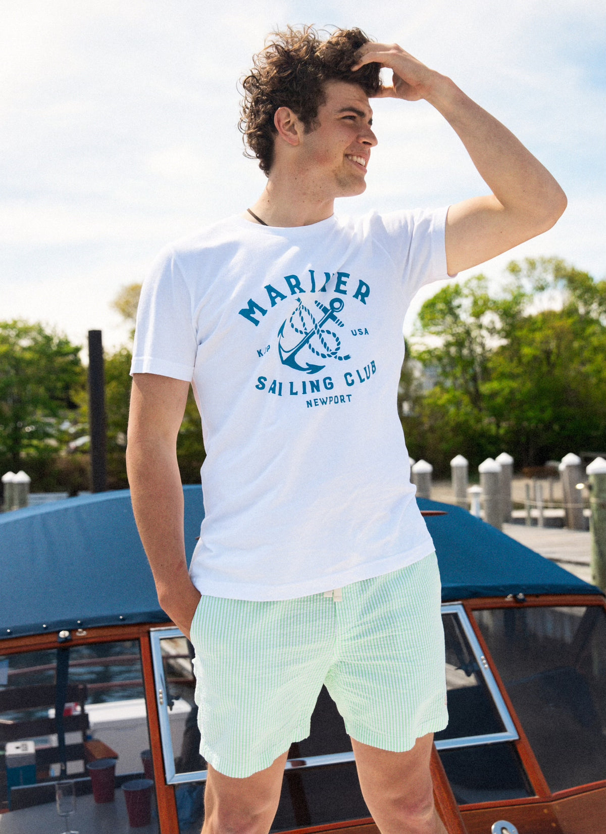 Seagrass Seersucker Drawstring Shorts