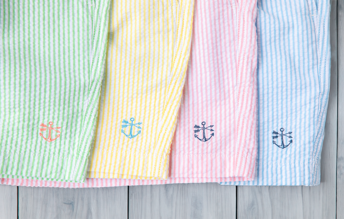 Sunset Sail Seersucker Drawstring Shorts