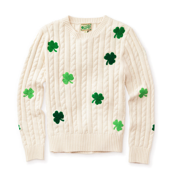 Shamrock Cable Knit Sweater- Women's