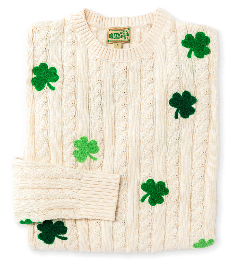 Shamrock Cable Knit Sweater- Women's