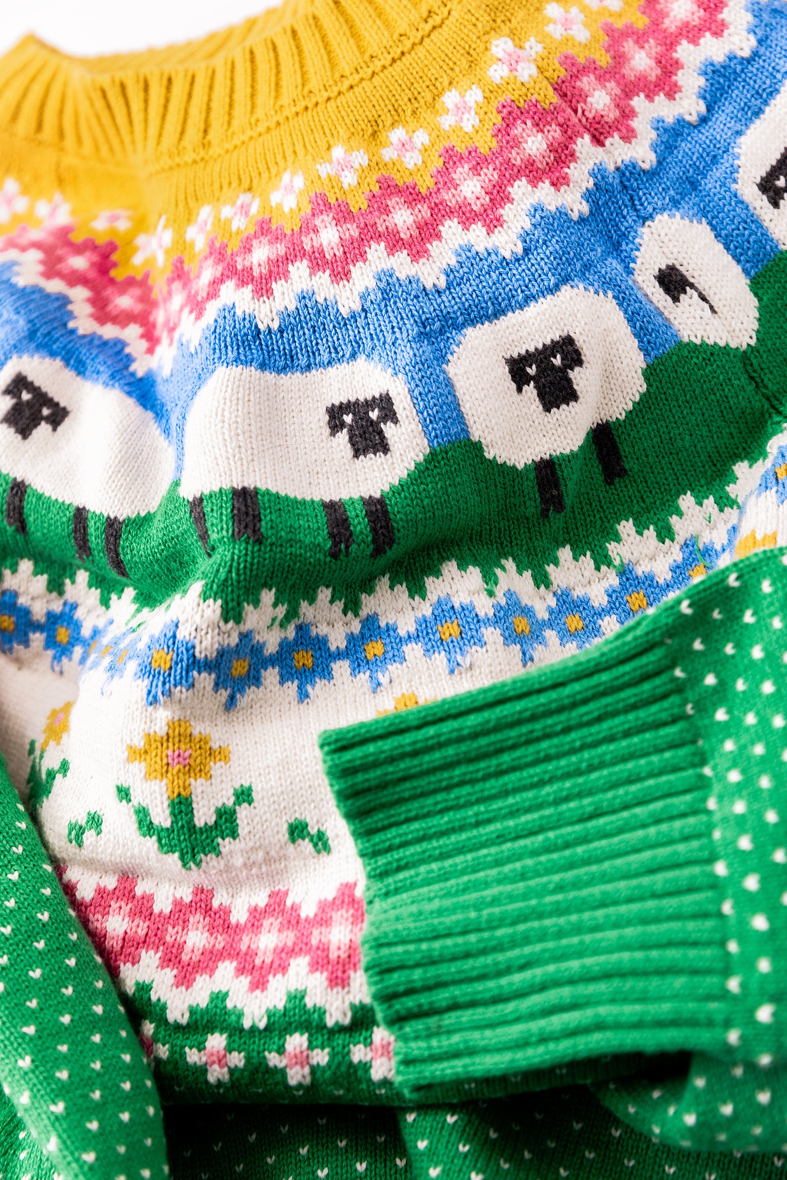 KJP Women's Sheep Fair Isle Crewneck Cotton Sweater – Kiel James