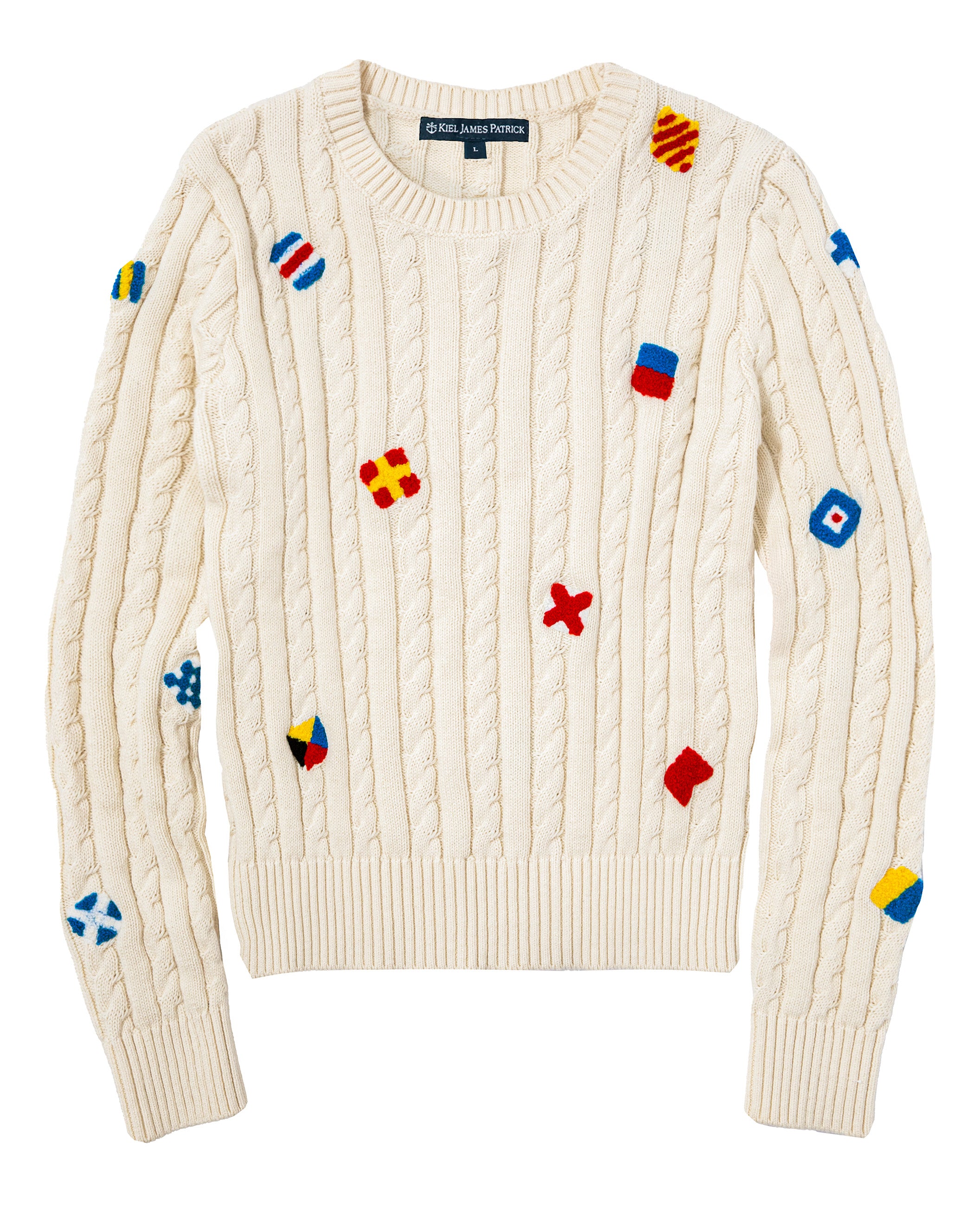 Nautical Flag Cable Knit Sweater