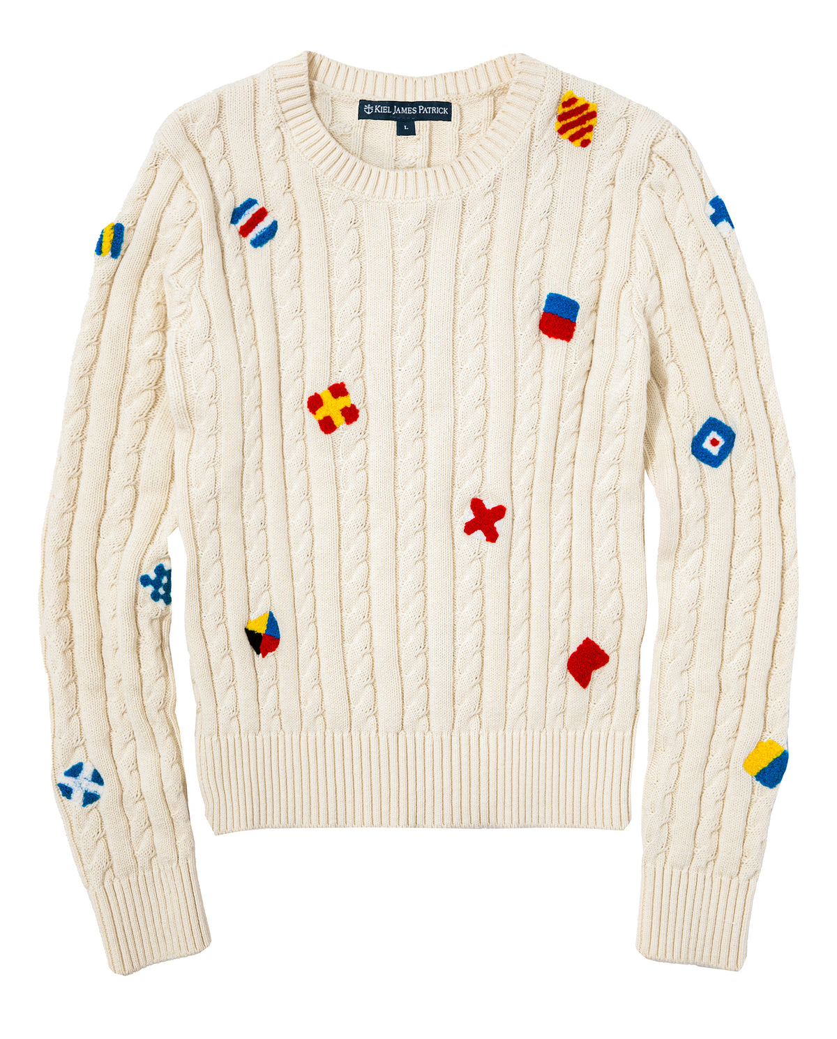 Nautical Flag Cable Knit Sweater