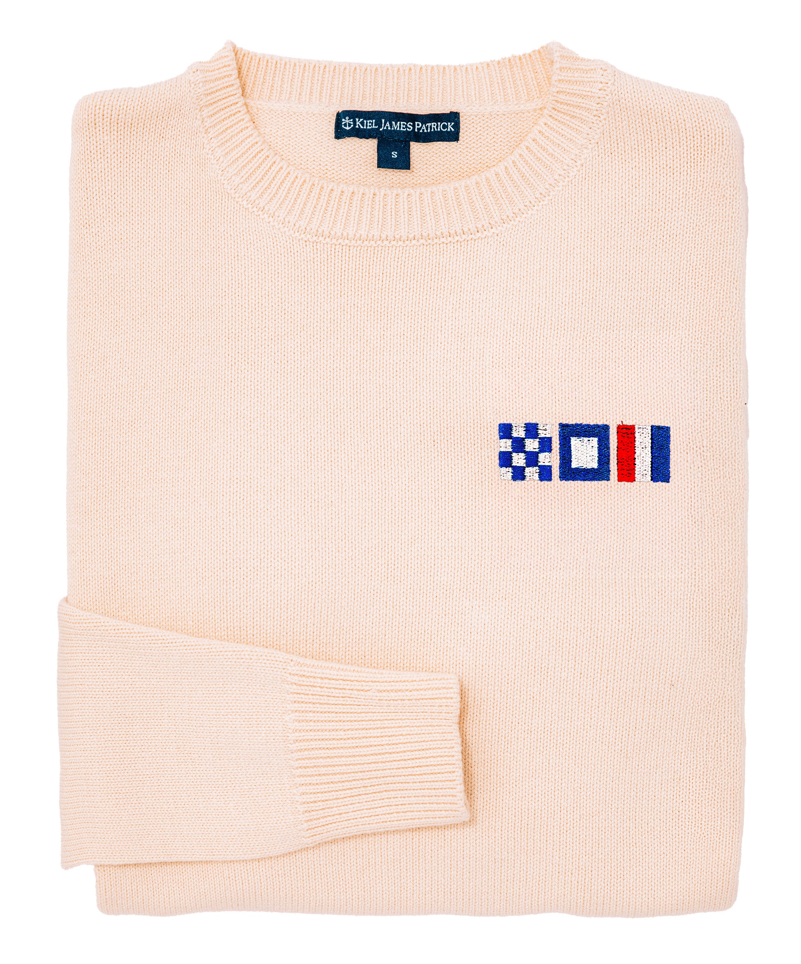 Nautical Flag Embroidered Monogram Sweater - Men's