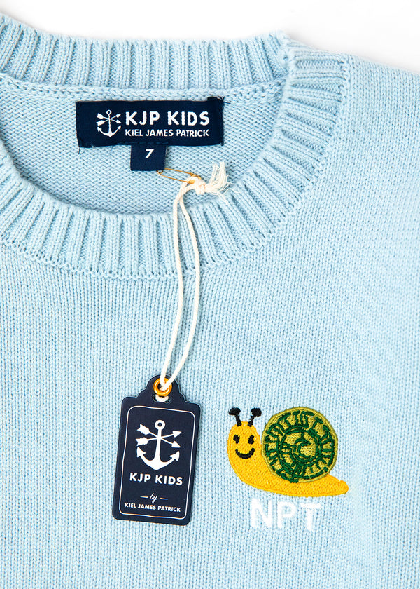 Garden Snail Embroidered Monogram Kids Sweater