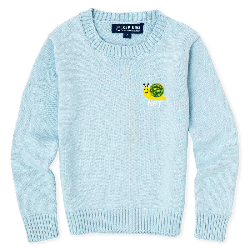 Garden Snail Embroidered Monogram Kids Sweater