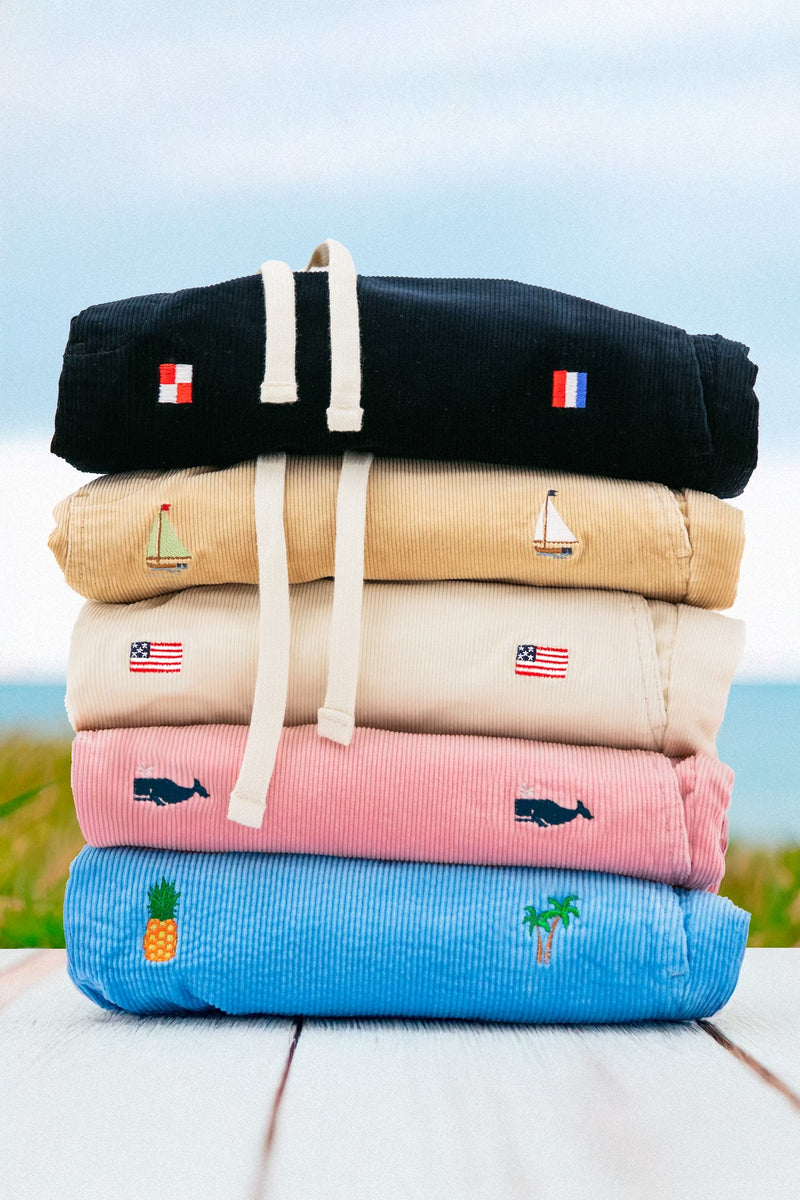 American Flag Corduroy Shorts