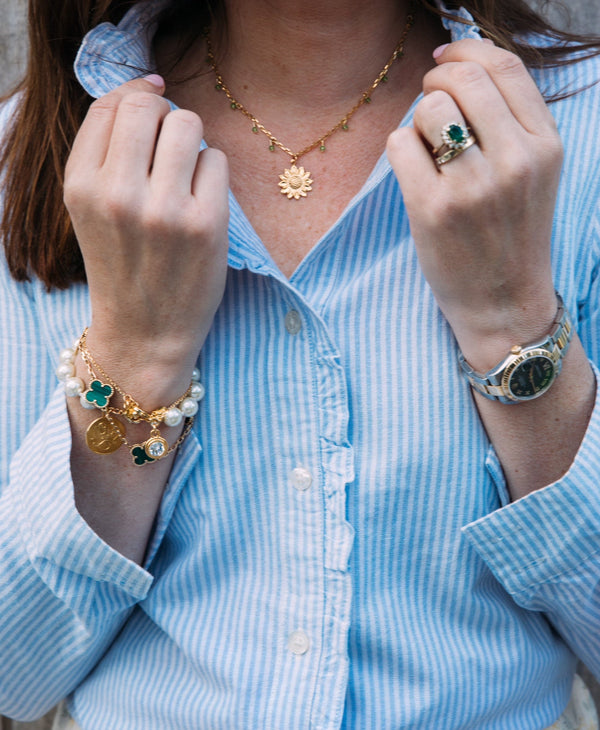 Sunflower Bead Chain Necklace