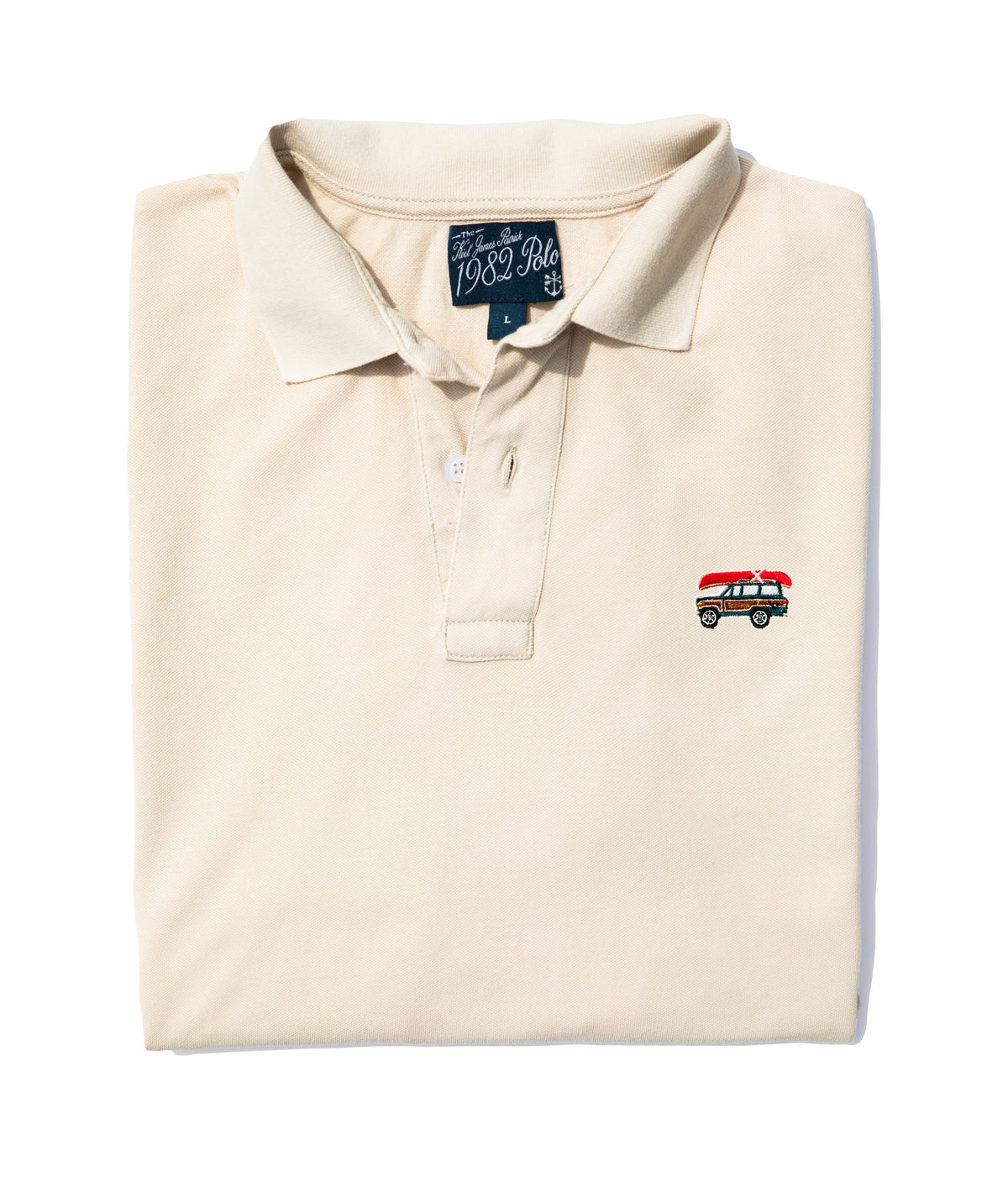 Jeep® x KJP Classic Wagoneer Pique Polo Shirt in Cream