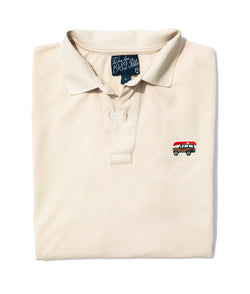 Jeep® x KJP Classic Wagoneer Pique Polo Shirt in Tan