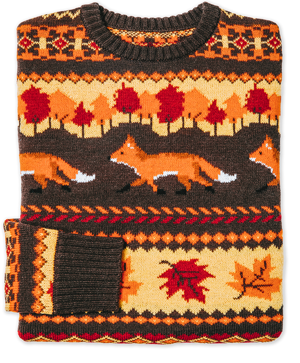 KJP The Fox and Foliage Fair Isle Crewneck Fall Sweater – Kiel KJP The Fox and Foliage Fair Isle Crewneck Fall Sweater – Kiel