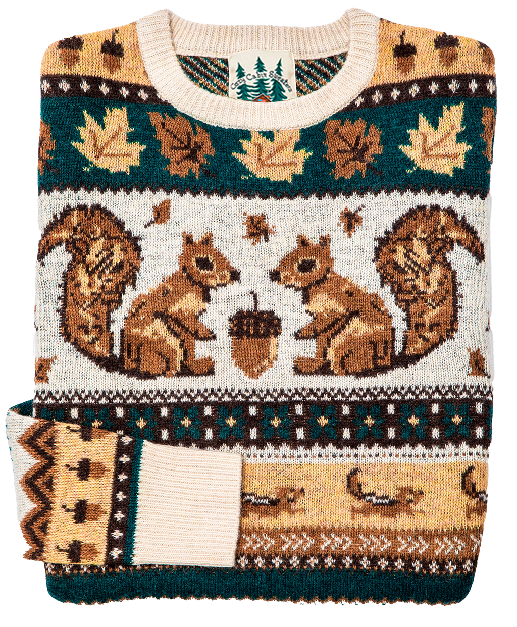 KJP Women's Squirrel Nut Harvest Fair Isle Crewneck Fall Sweater