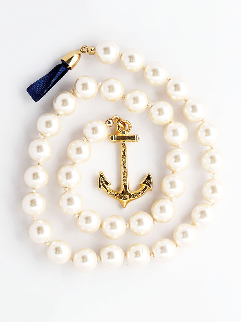 Valerie Pearl Necklace with Anchor Clasp