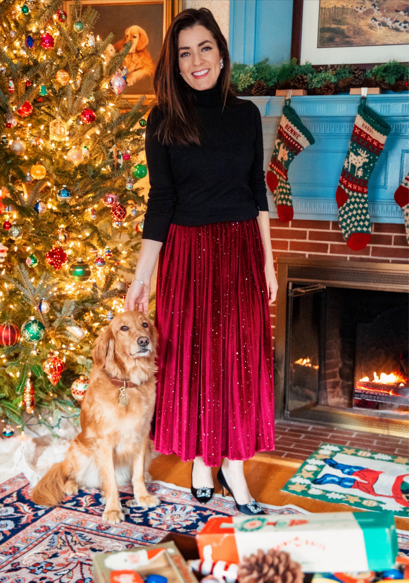 Velvet Sparkle Maxi Skirt