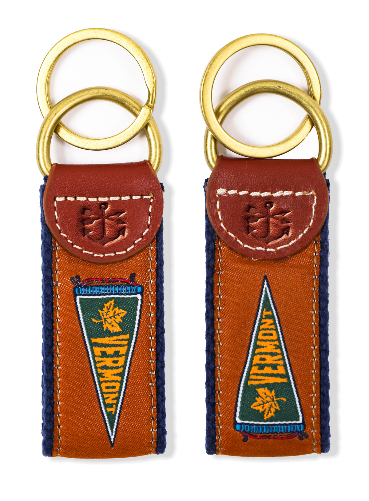 Vermont Pennant Flag Ribbon Key Fob