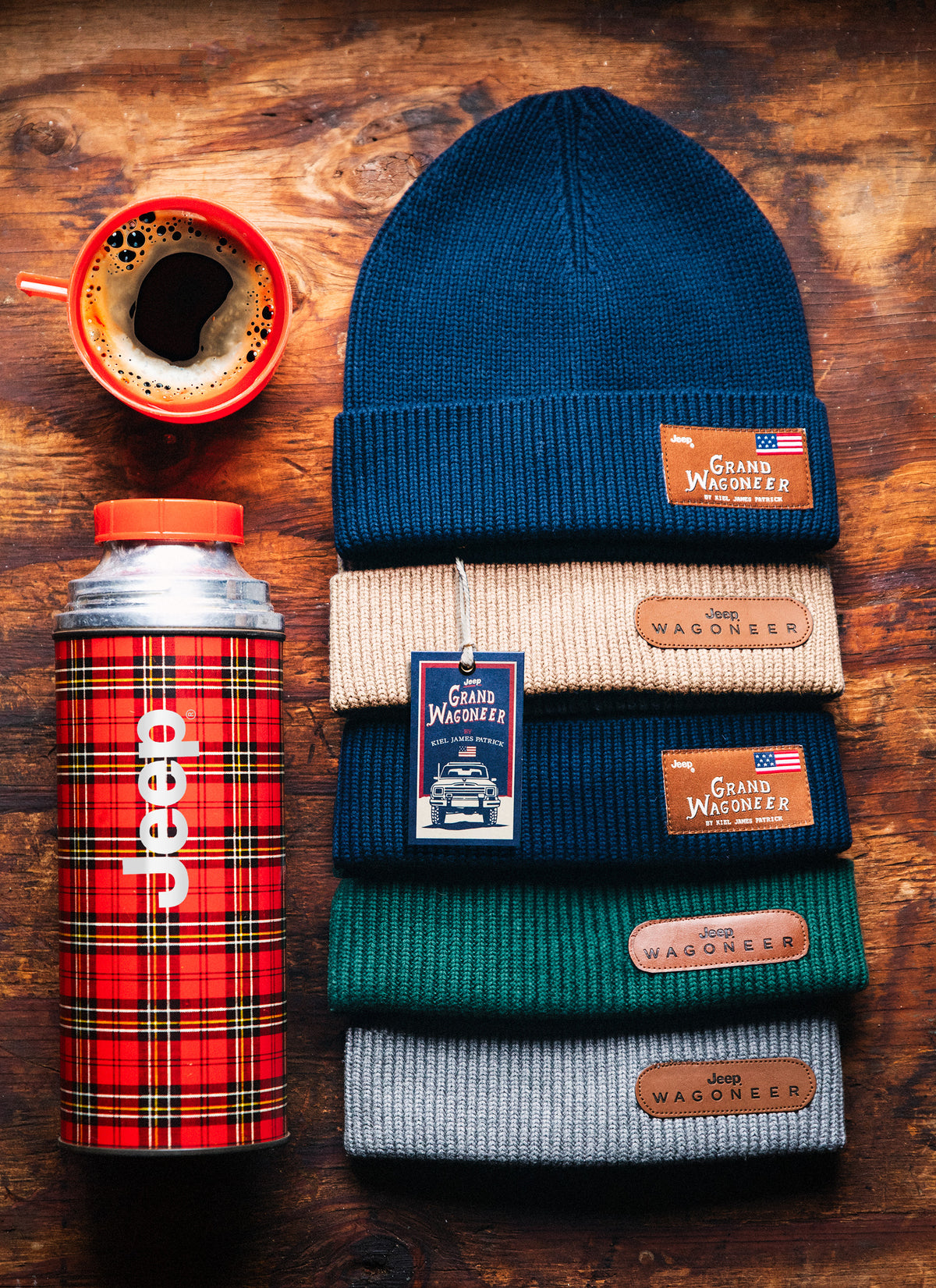 Jeep® x KJP Grand Wagoneer Knit Beanie in Gray