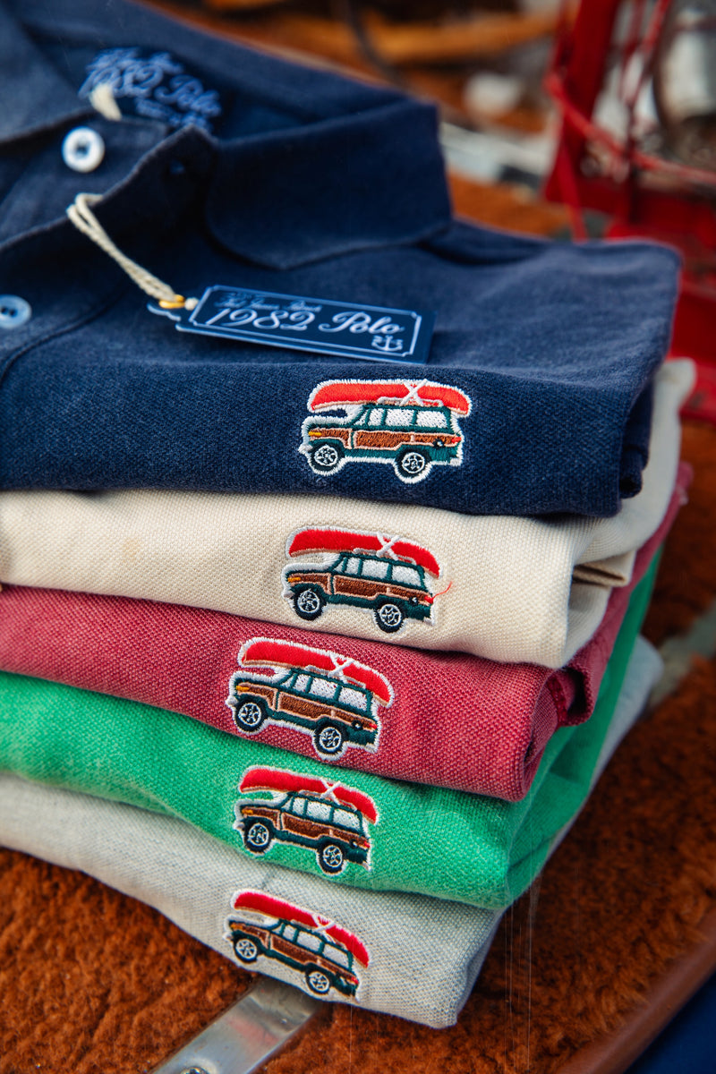 Jeep® x KJP Classic Wagoneer Pique Polo Shirt in Grey