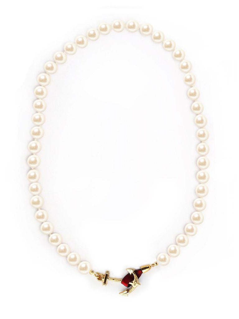 Valerie Pearl Necklace with Anchor Clasp