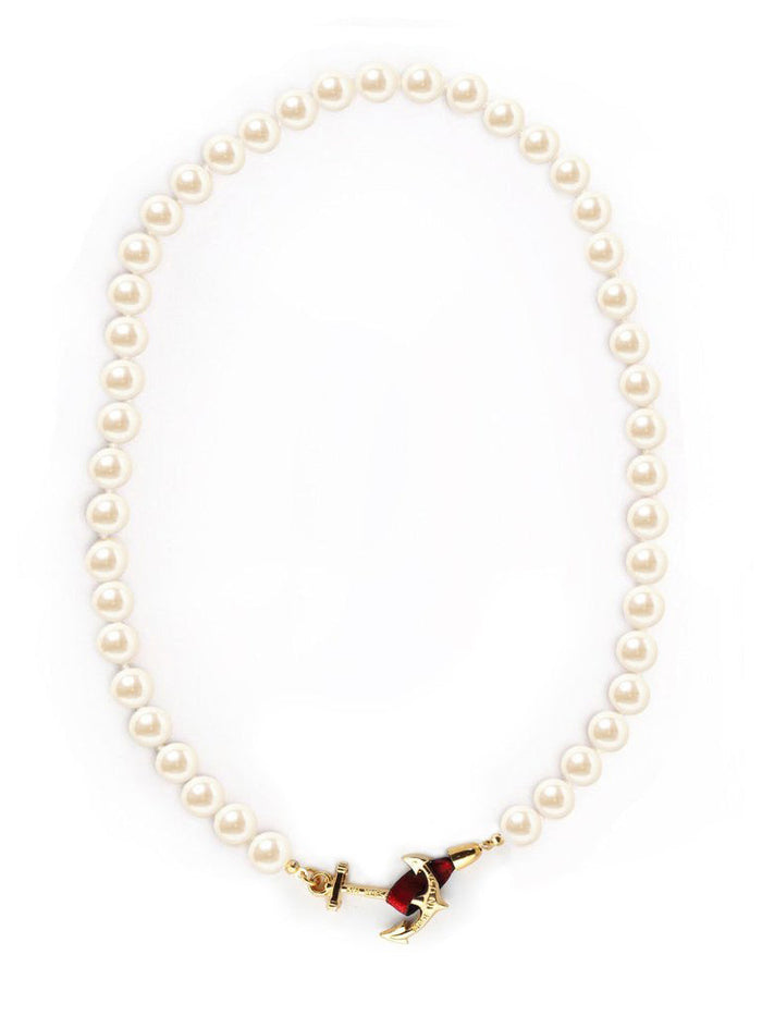KJP Valerie Pearl Necklace with Anchor Clasp – Kiel James Patrick
