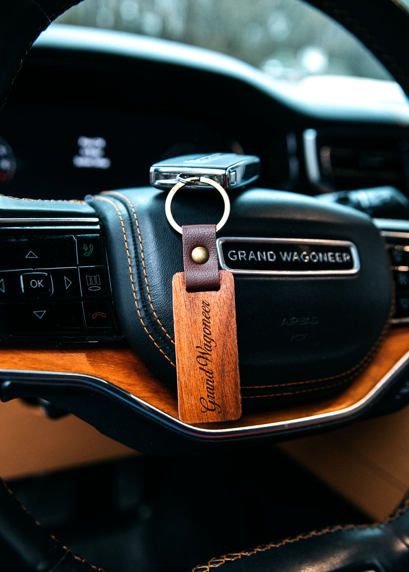 Jeep® x KJP Grand Wagoneer Wooden Keychain