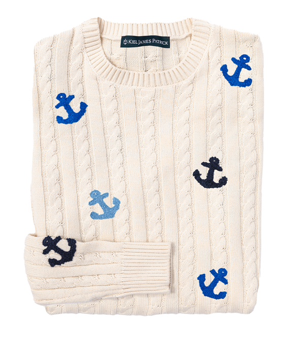 Anchors Away Cable Knit Sweater