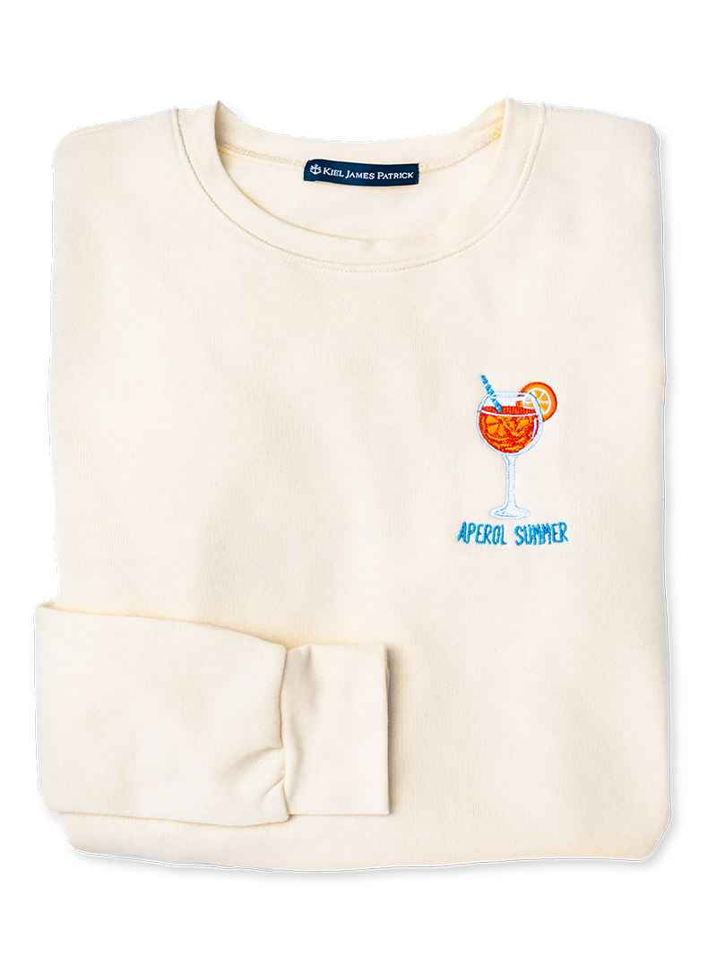 Aperol Summer Crewneck Sweatshirt in Cream