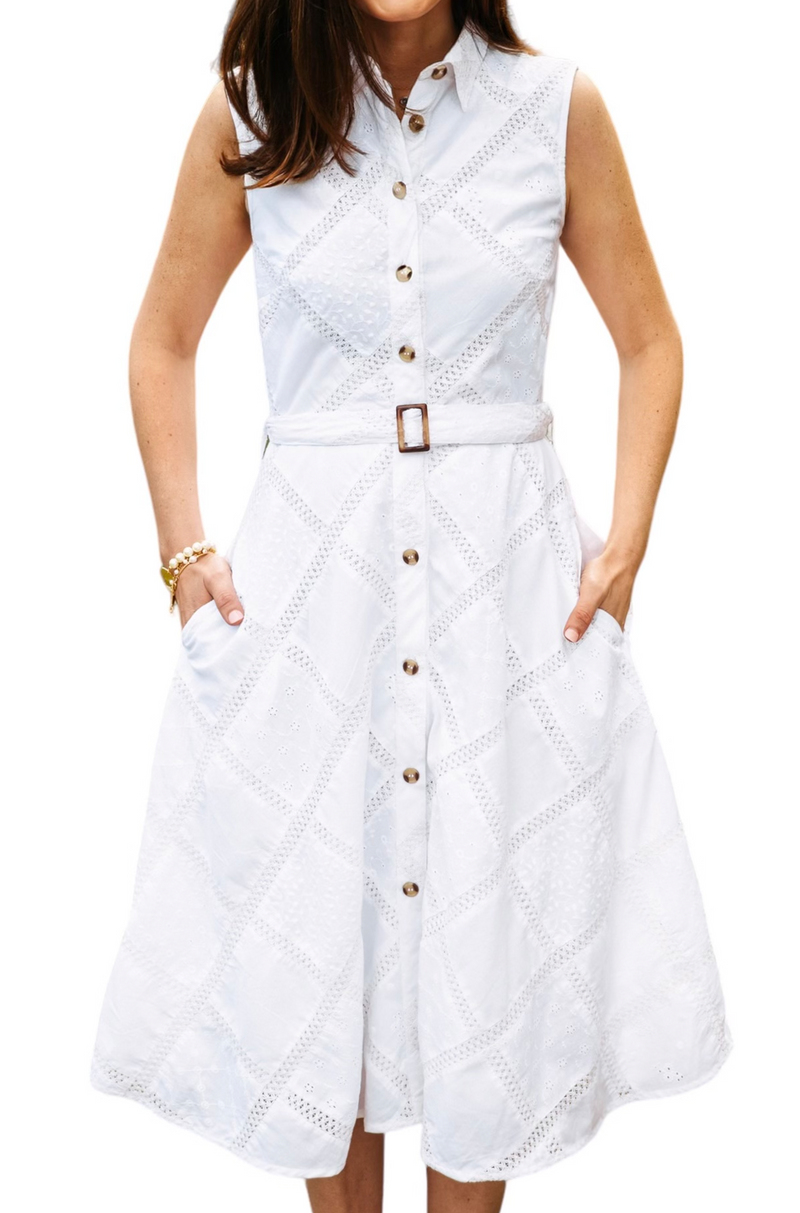 Eyelet shirtdress top