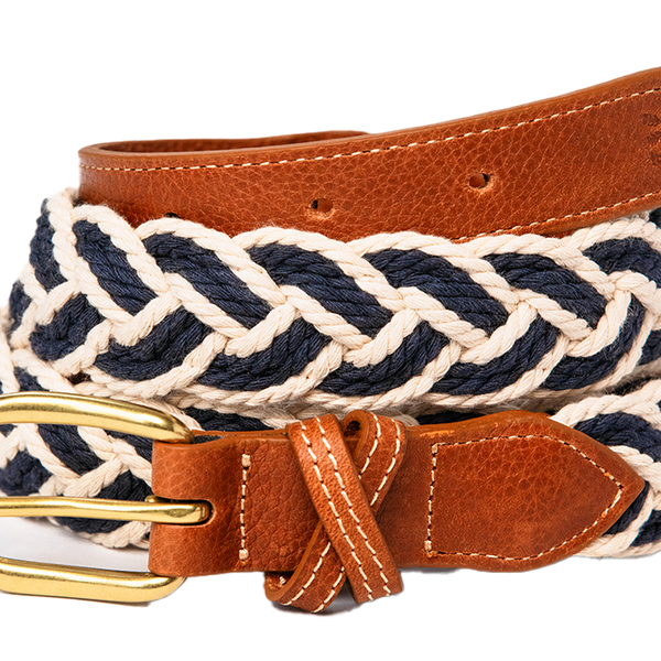 Yachting Burgees Nautical Belt with Leather Tabs: Skipjack Nautical Wares