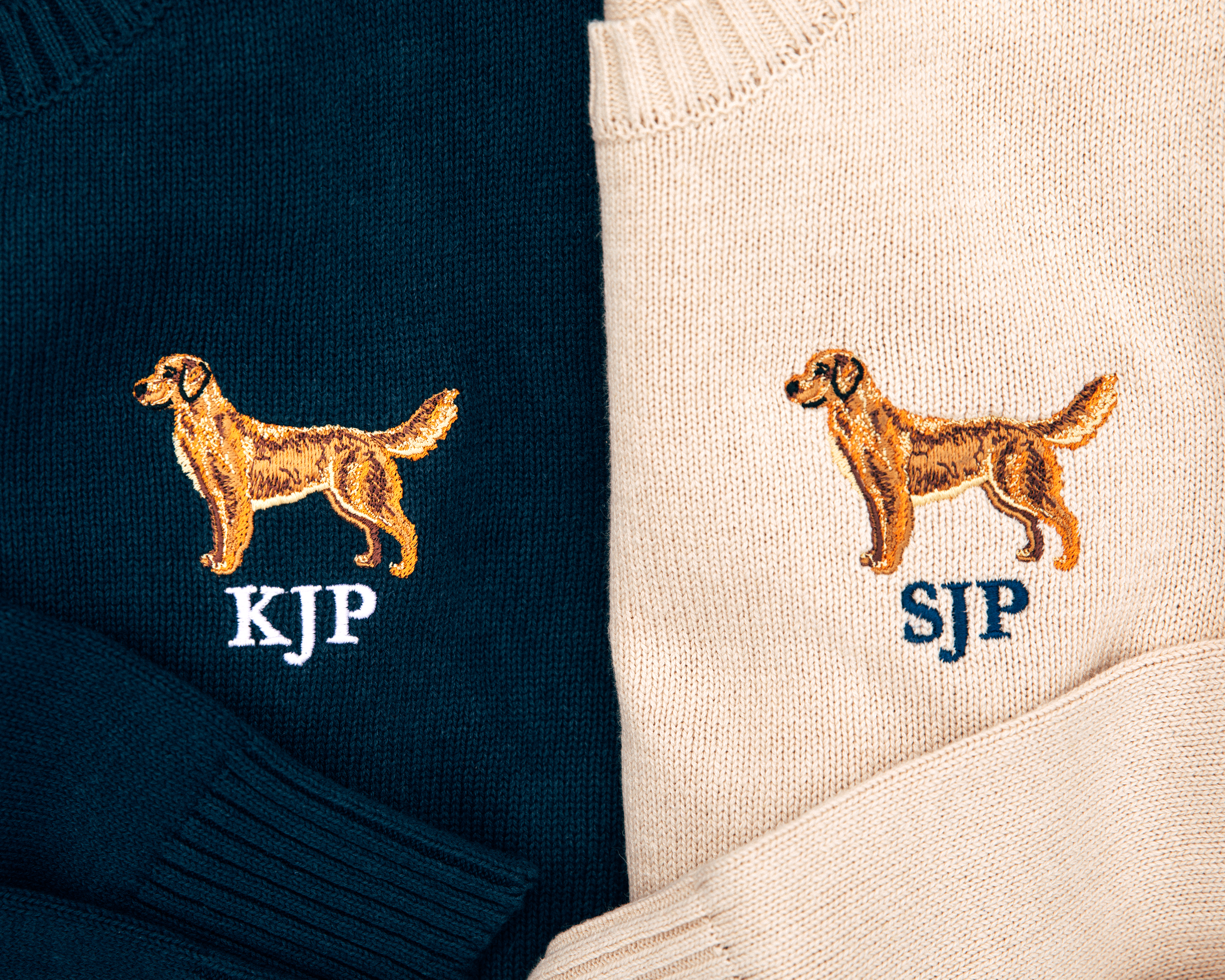 KJP Women's American Golden Retriever Embroidered Monogram Sweater ...