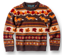 Fox and Foliage Kids Sweater
