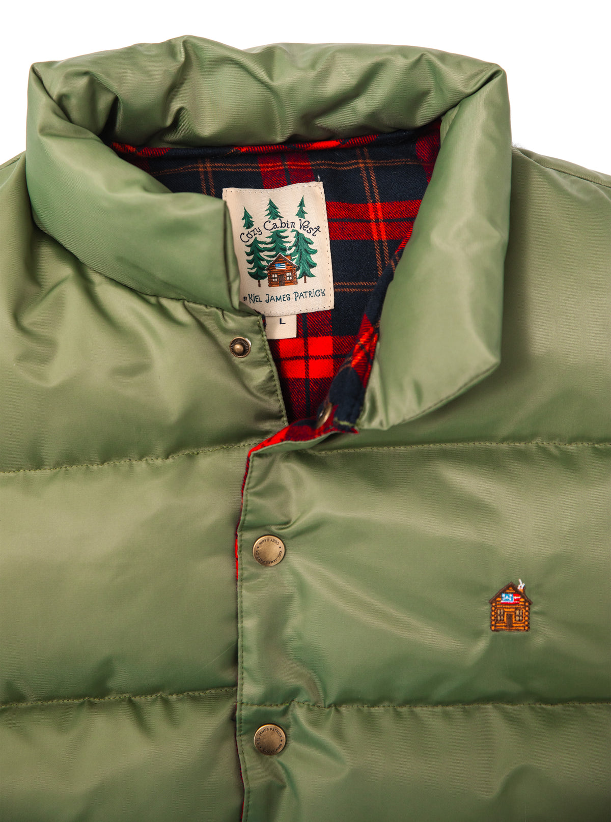 Cozy Cabin Puffer Vest in Green