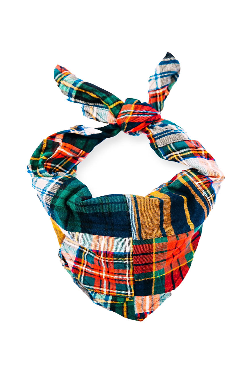 Holiday Patchwork Flannel Dog Bandana