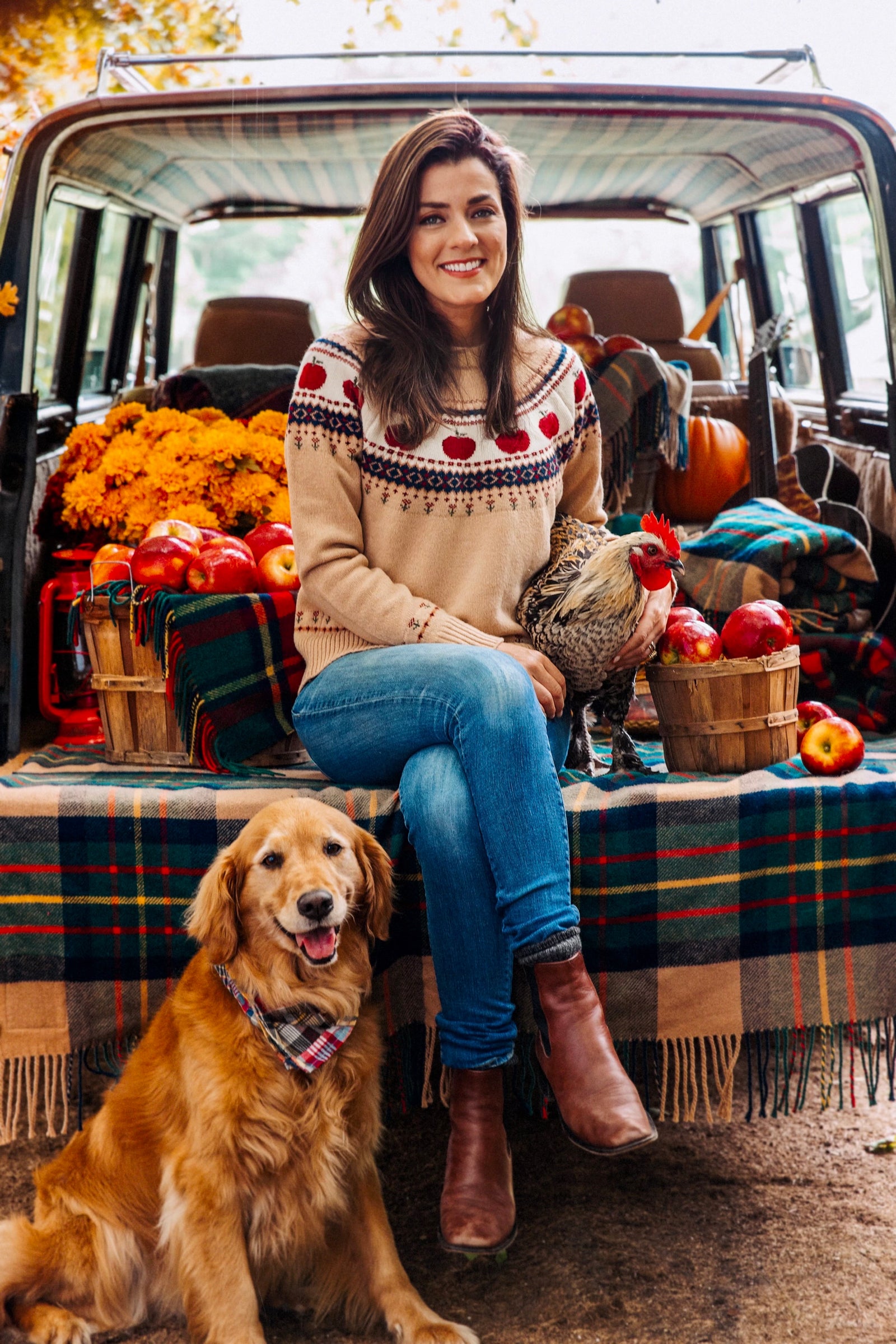 Glenmac アーガイルセーター アイボリー KJP Women's Apple Harvest Fair Isle Crewneck Fall Sweater – Kiel