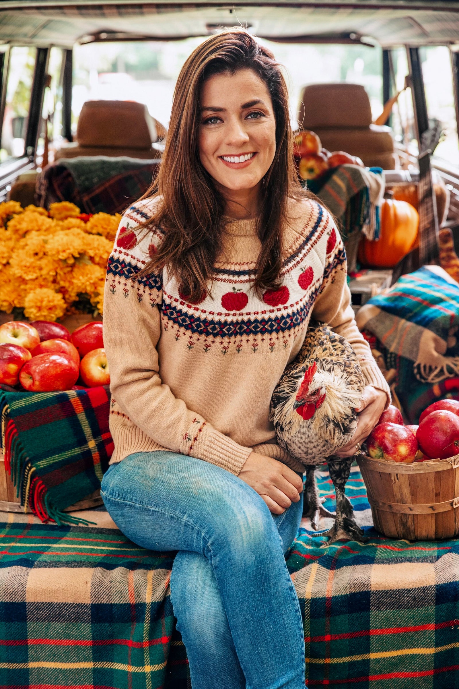 Glenmac アーガイルセーター アイボリー KJP Women's Apple Harvest Fair Isle Crewneck Fall Sweater – Kiel