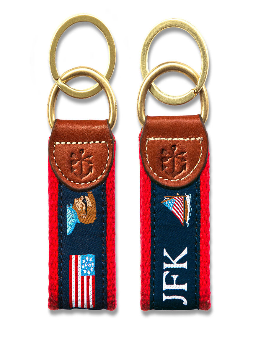 King of New England Ribbon Key Fob
