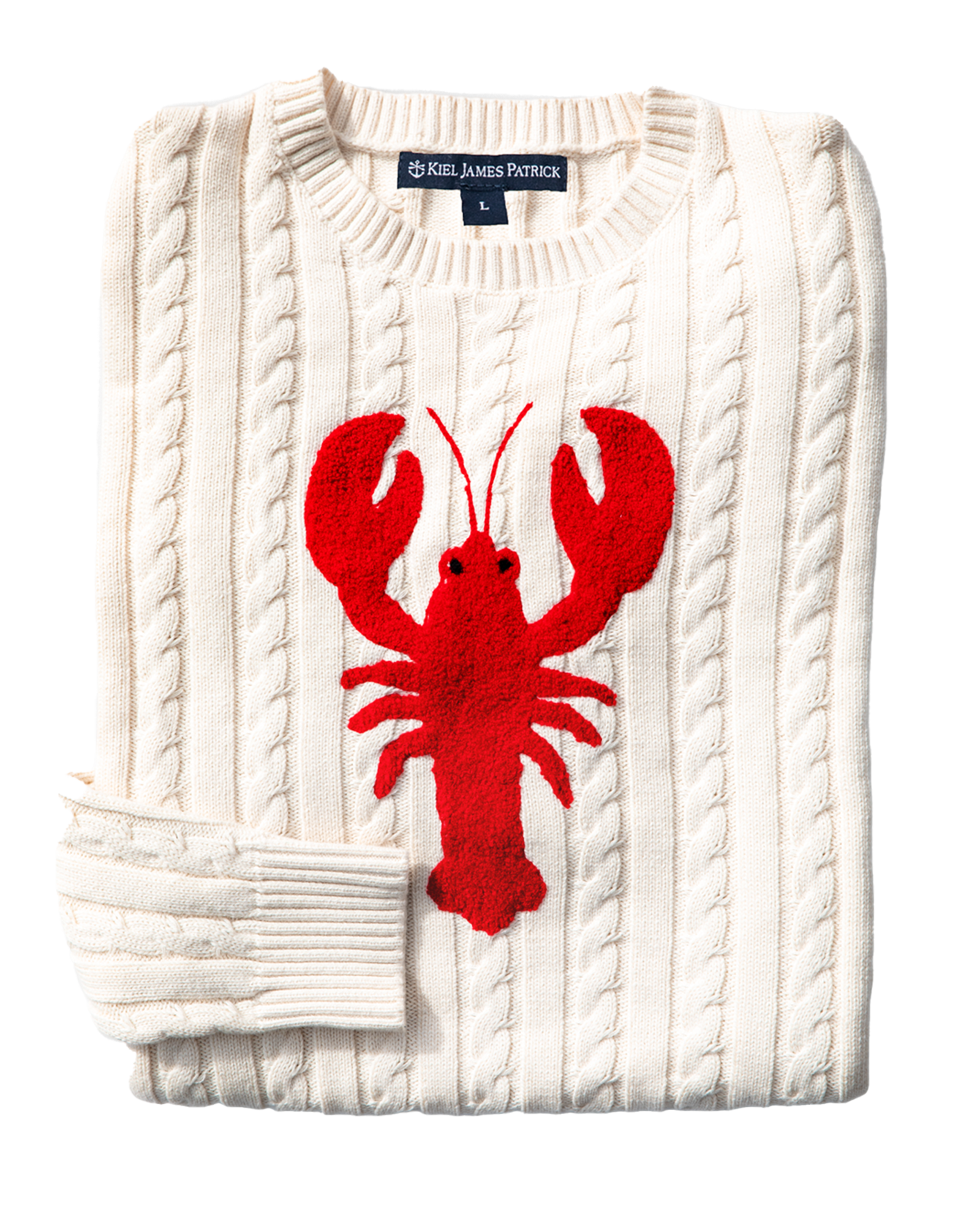 Lobster Cable Knit Sweater in Cream