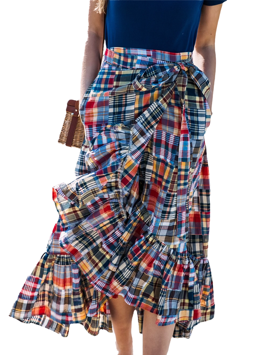 Jacqueline Patchwork Madras Skirt