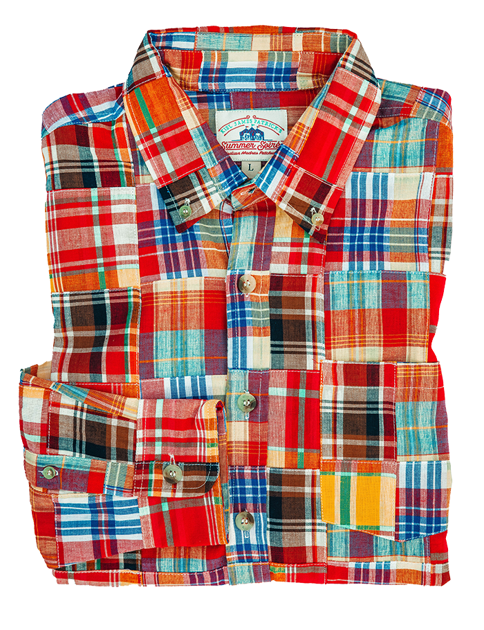 madras dress shirt Original Madras Trading Co. Cuban Short Sleeve Shirt S