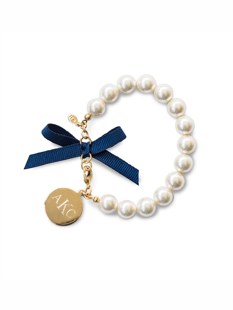 Classy Girls Wear Pearls Monogram Bracelet - Kiel James Patrick Anchor Bracelet Made in the USA