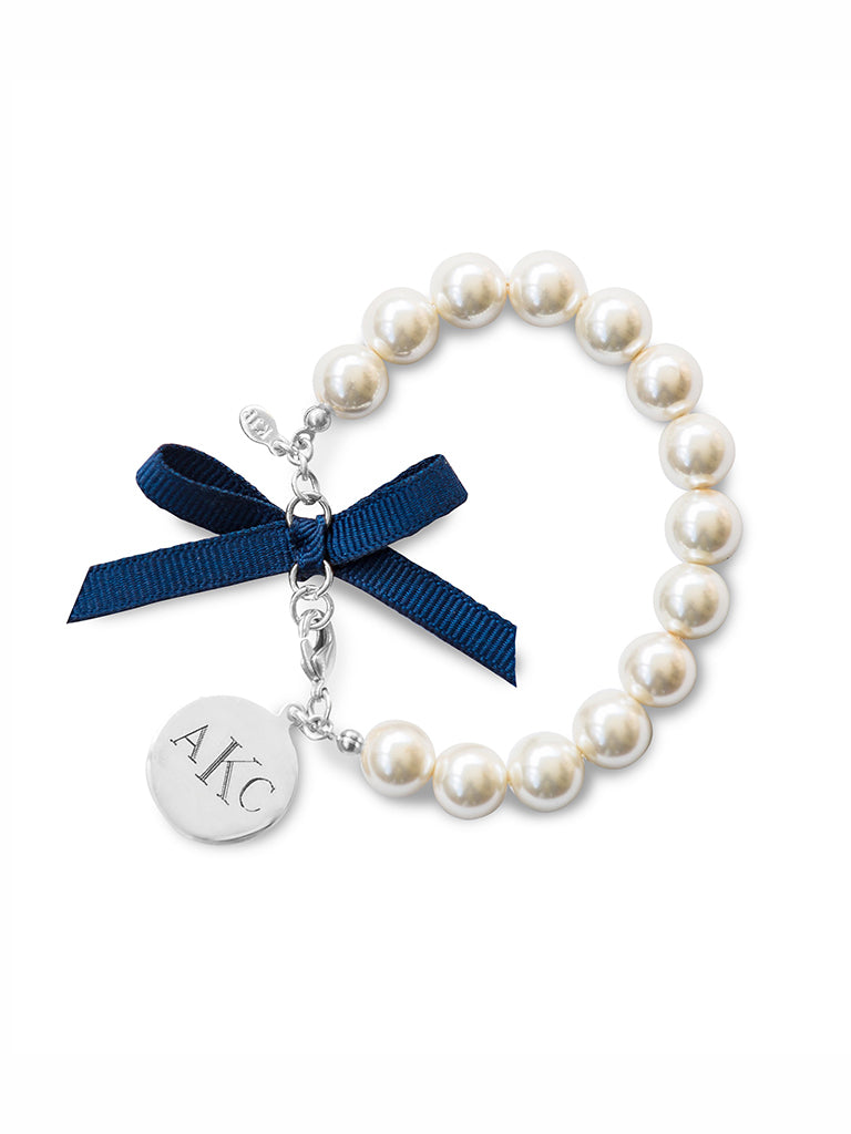 Classy Girls Wear Pearls Monogram Bracelet - Kiel James Patrick Anchor Bracelet Made in the USA