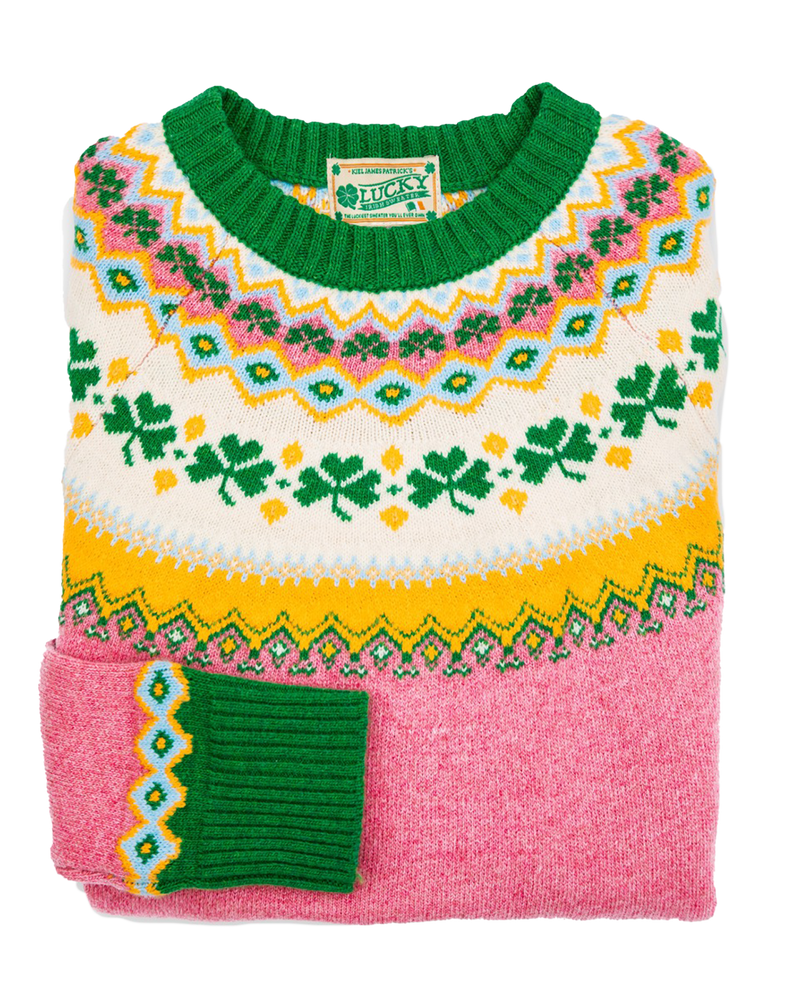 The Pink Fair Isle Irish Sweater